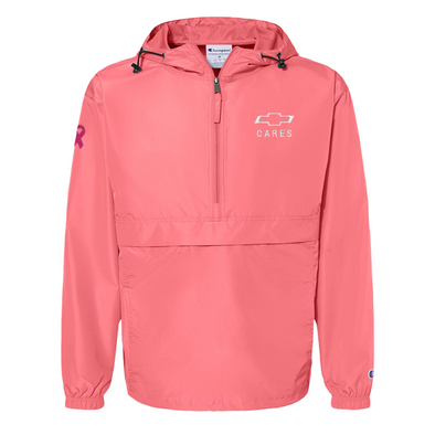 Chevy Cares Packable Quarter-Zip Jacket in Pink