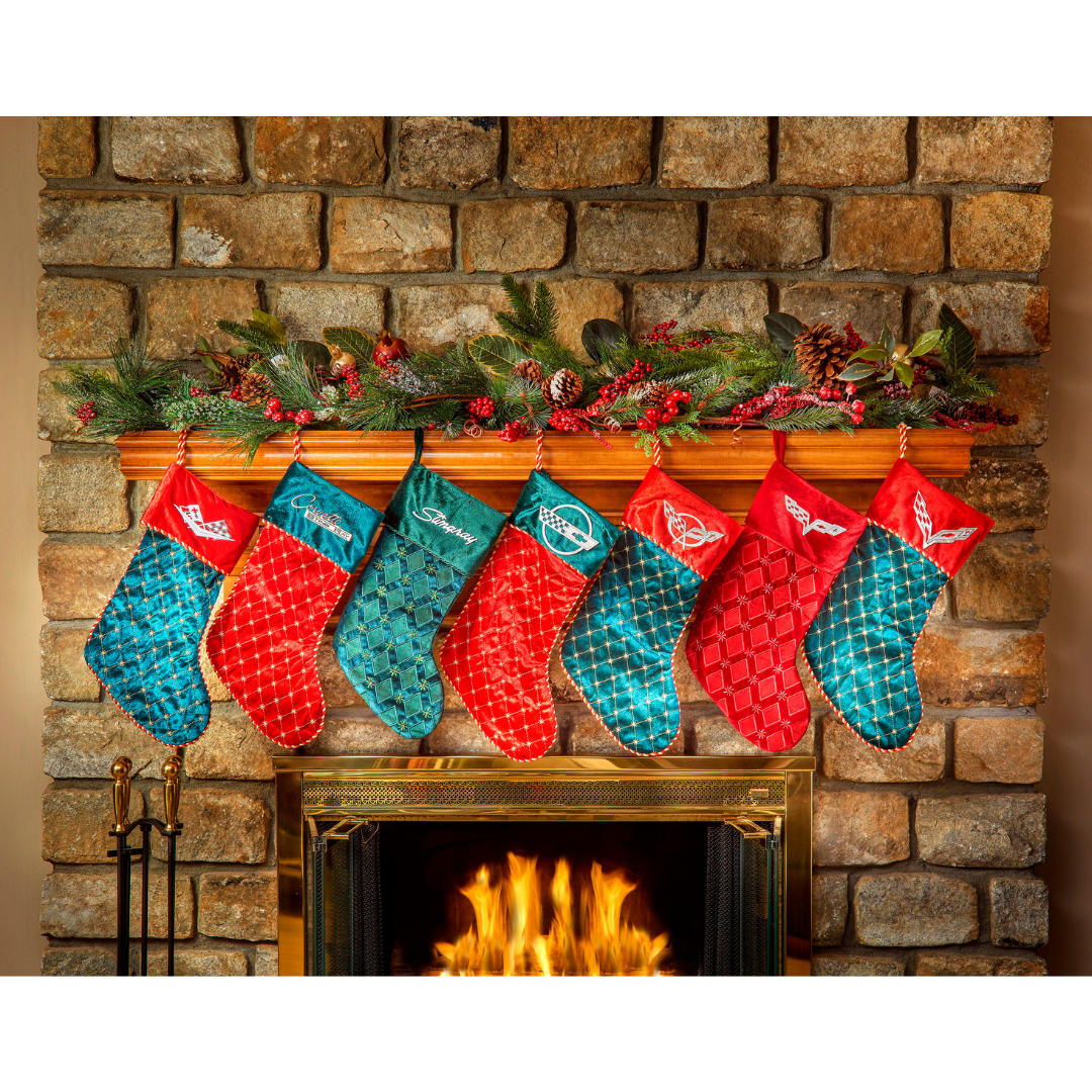 Corvette Christmas Stockings Christmas Cards - 20 cards