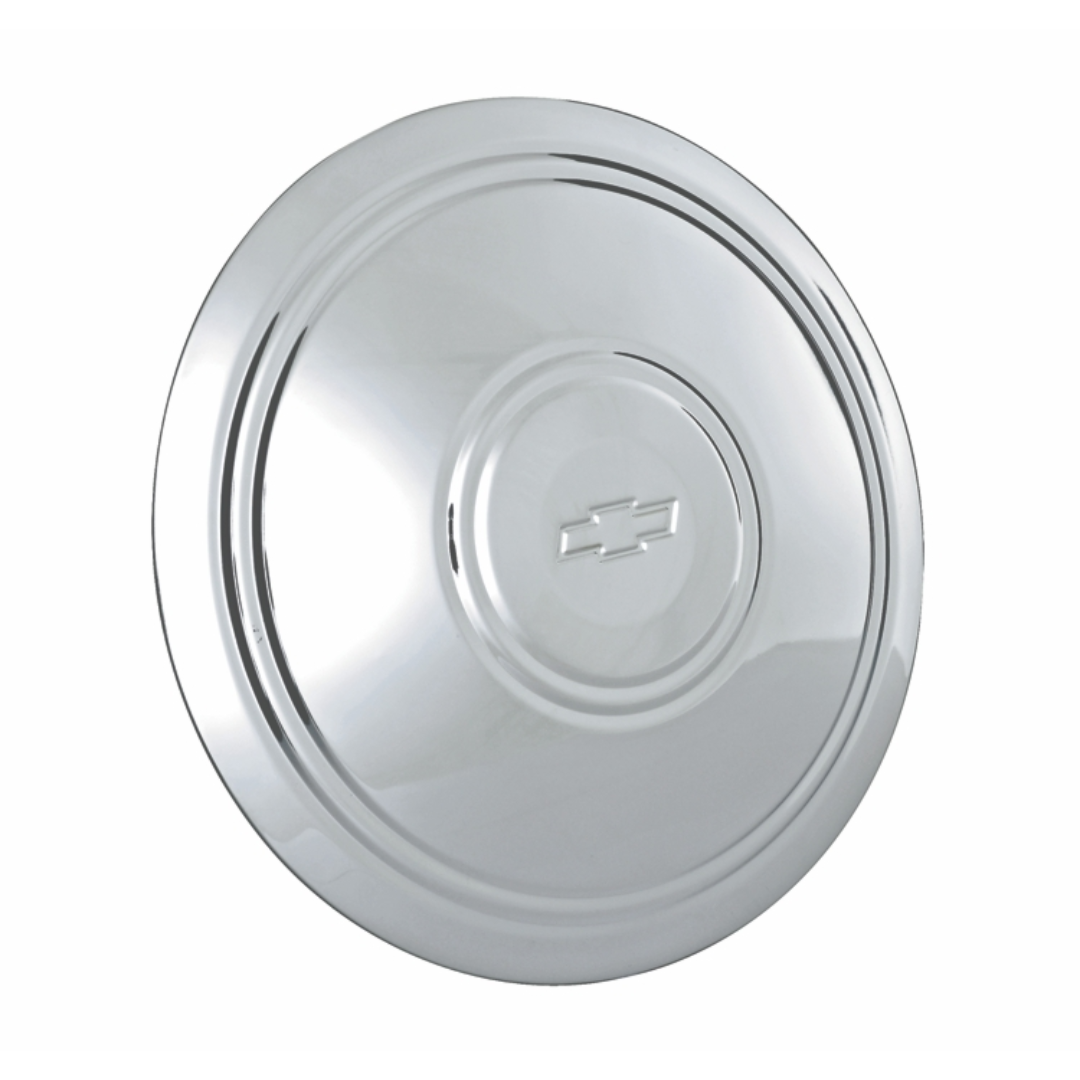 C3 1969-82 Corvette Police Wheel Center with Chevrolet "Bowtie" Indention Chrome Plated Stainless Steel