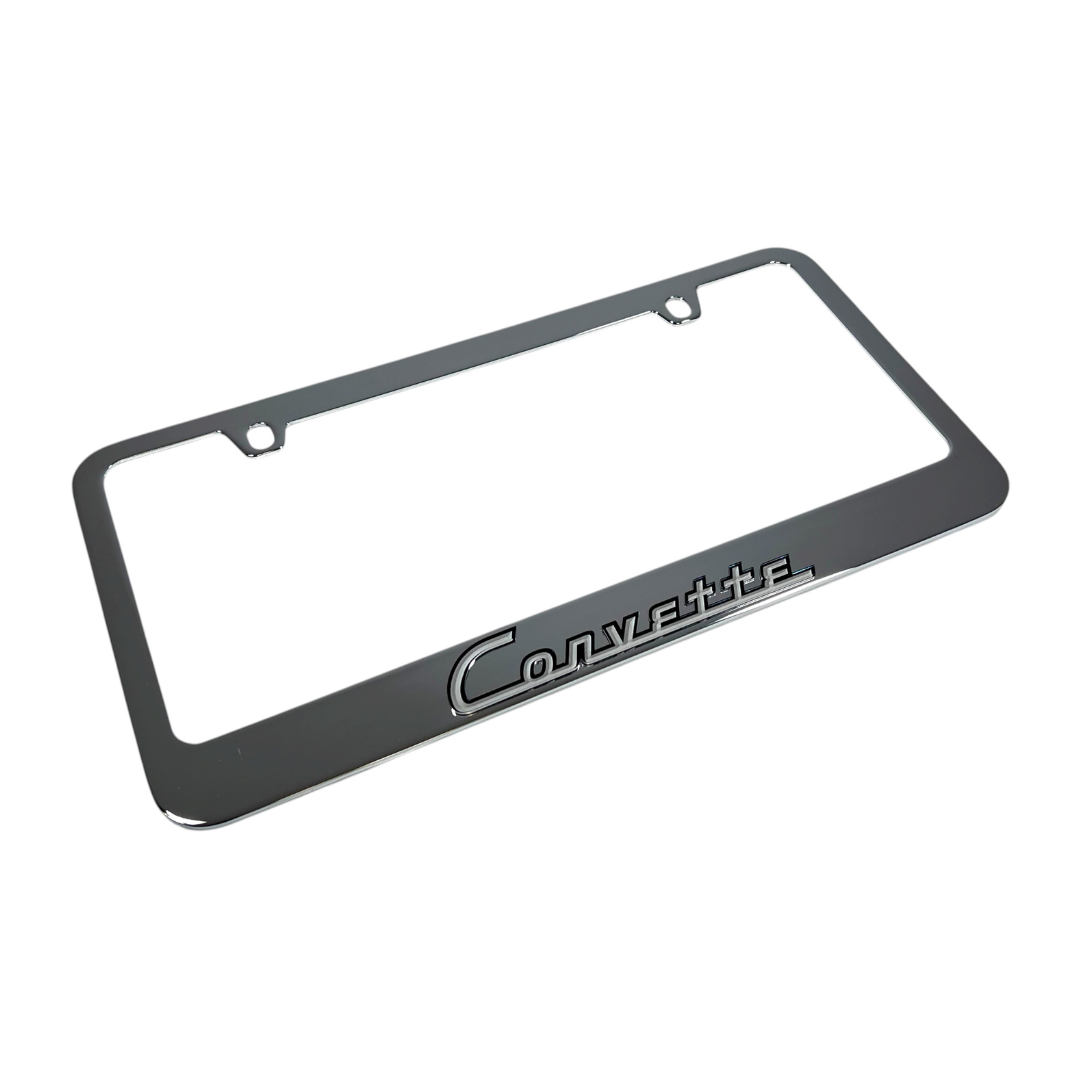 Classic Chevrolet Corvette Chrome License Plate Frame