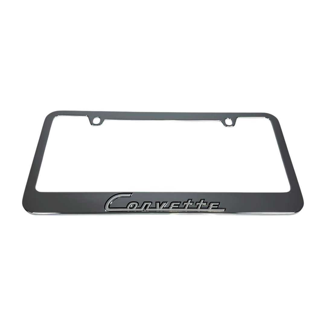 Classic Chevrolet Corvette Chrome License Plate Frame