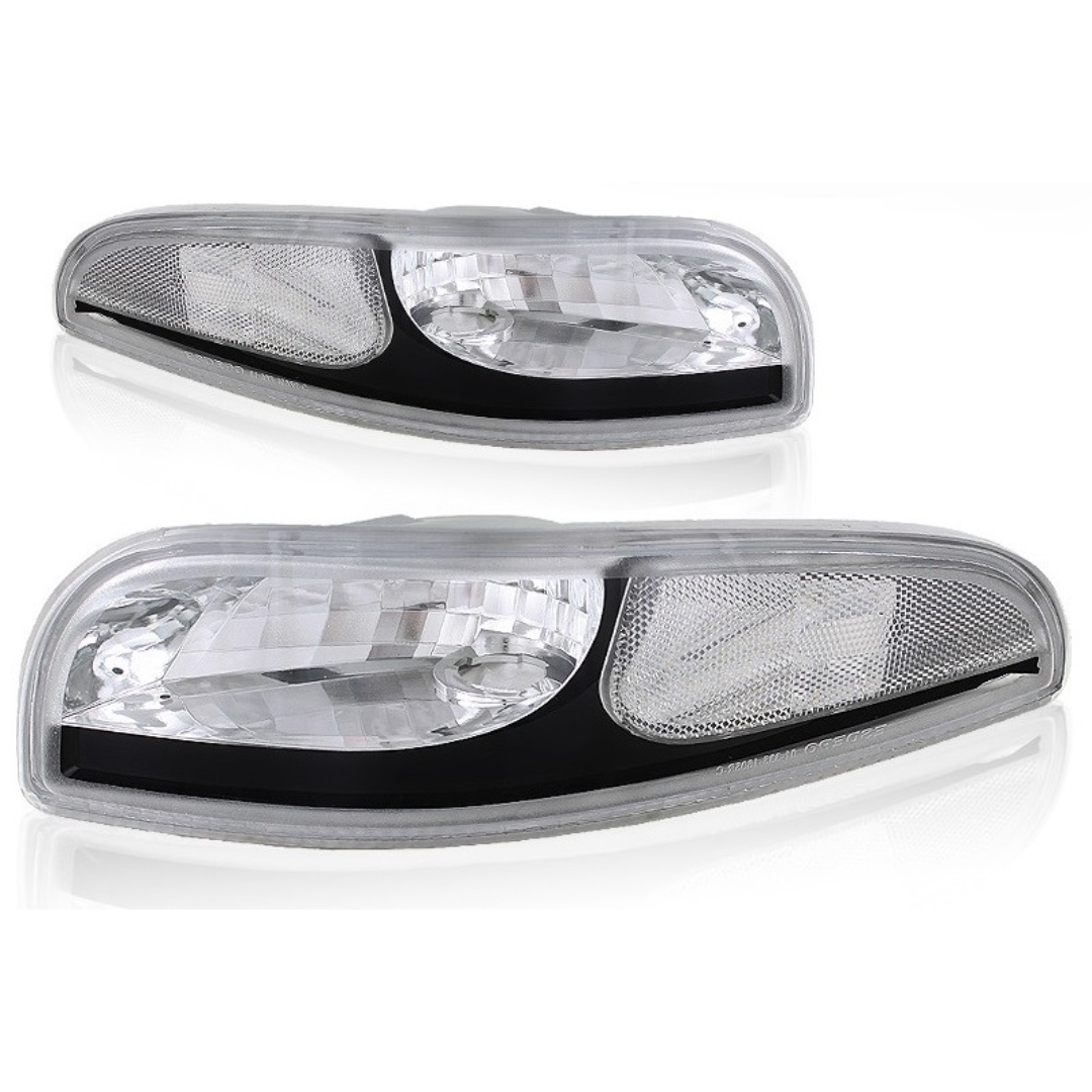C5 1997-2004 Corvette Clear Parking Signal Lenses W/Black Trim - W/Switchbacks & Resistors - CA