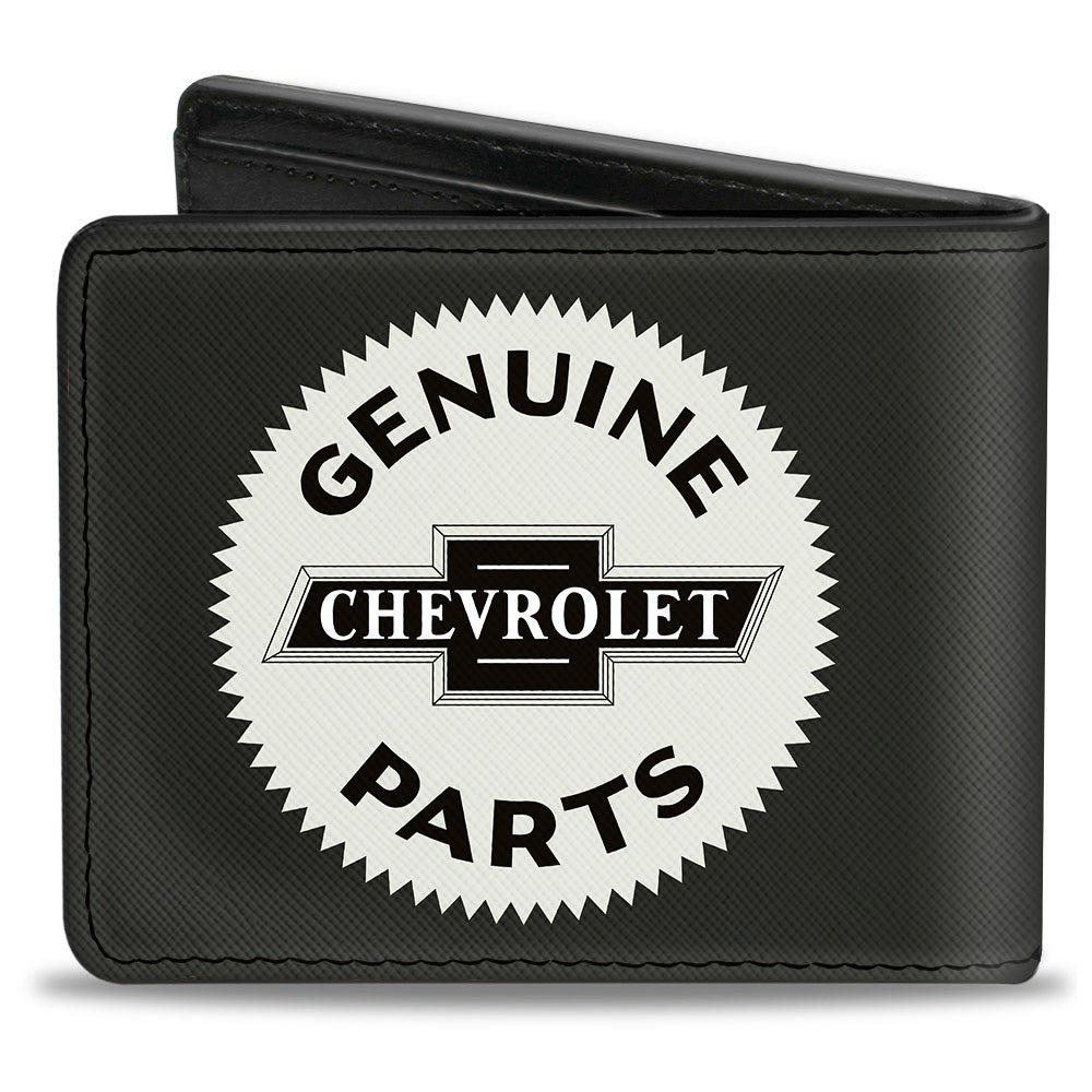1920 Genuine Chevrolet Parts Seal Charcoal & Tan Bi-Fold Wallet