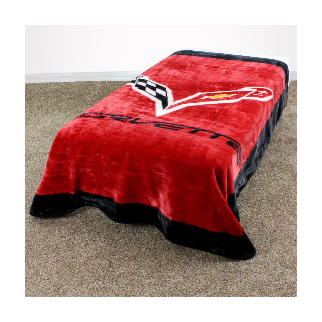 Corvette Plush Throw Blanket 86" x 63" Bedspread