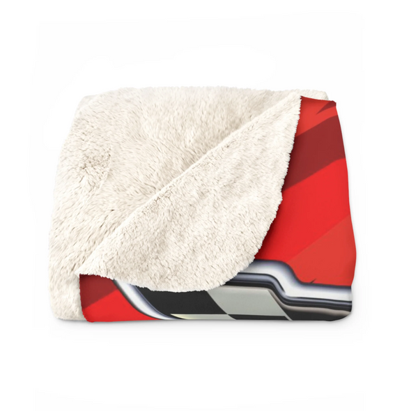 Personalized C6 Corvette Racing Decorative Diagonal Pattern Sherpa Blanket