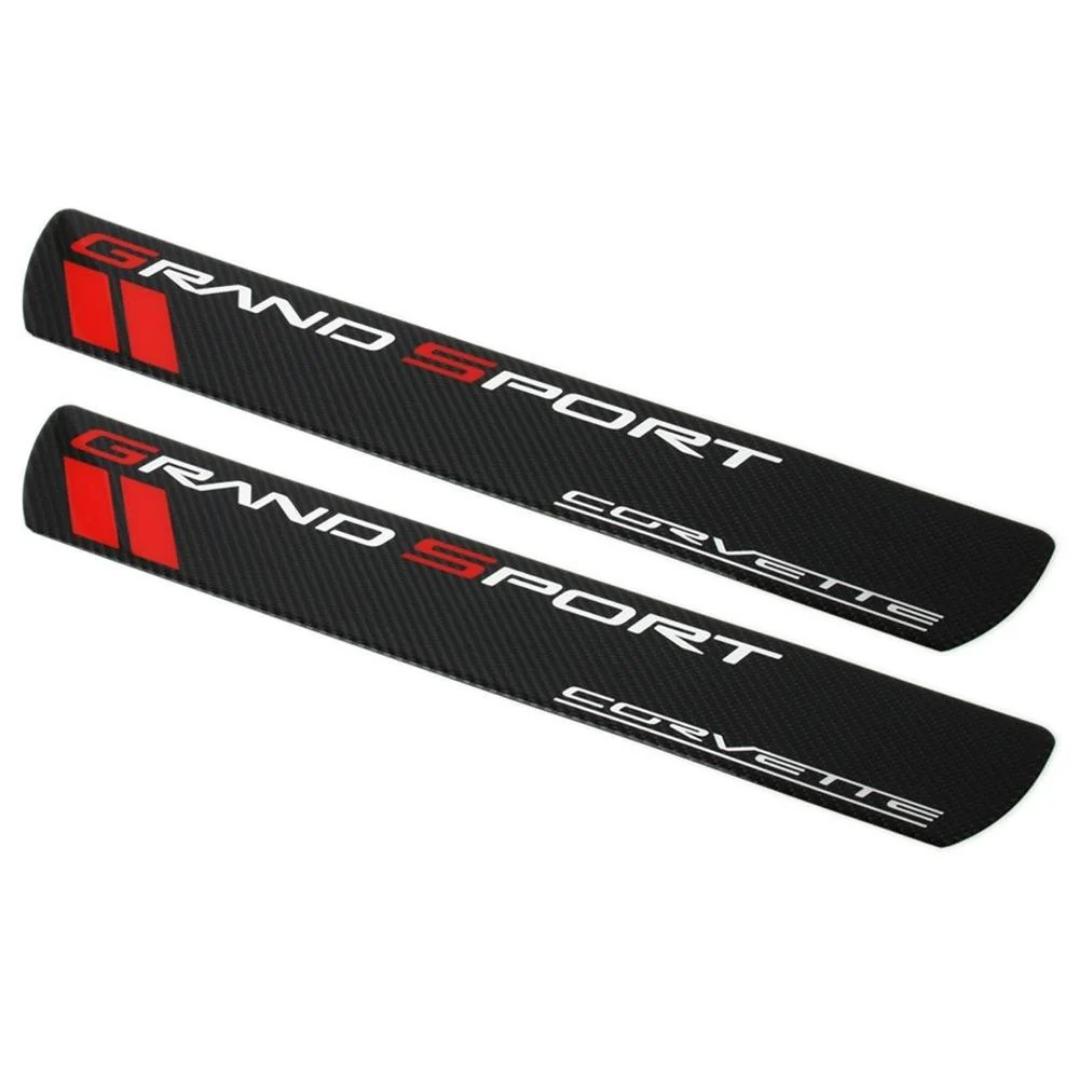 C6 Corvette Door Sill Plates - Carbon Fiber with Grand Sport Logo (2010-2013)