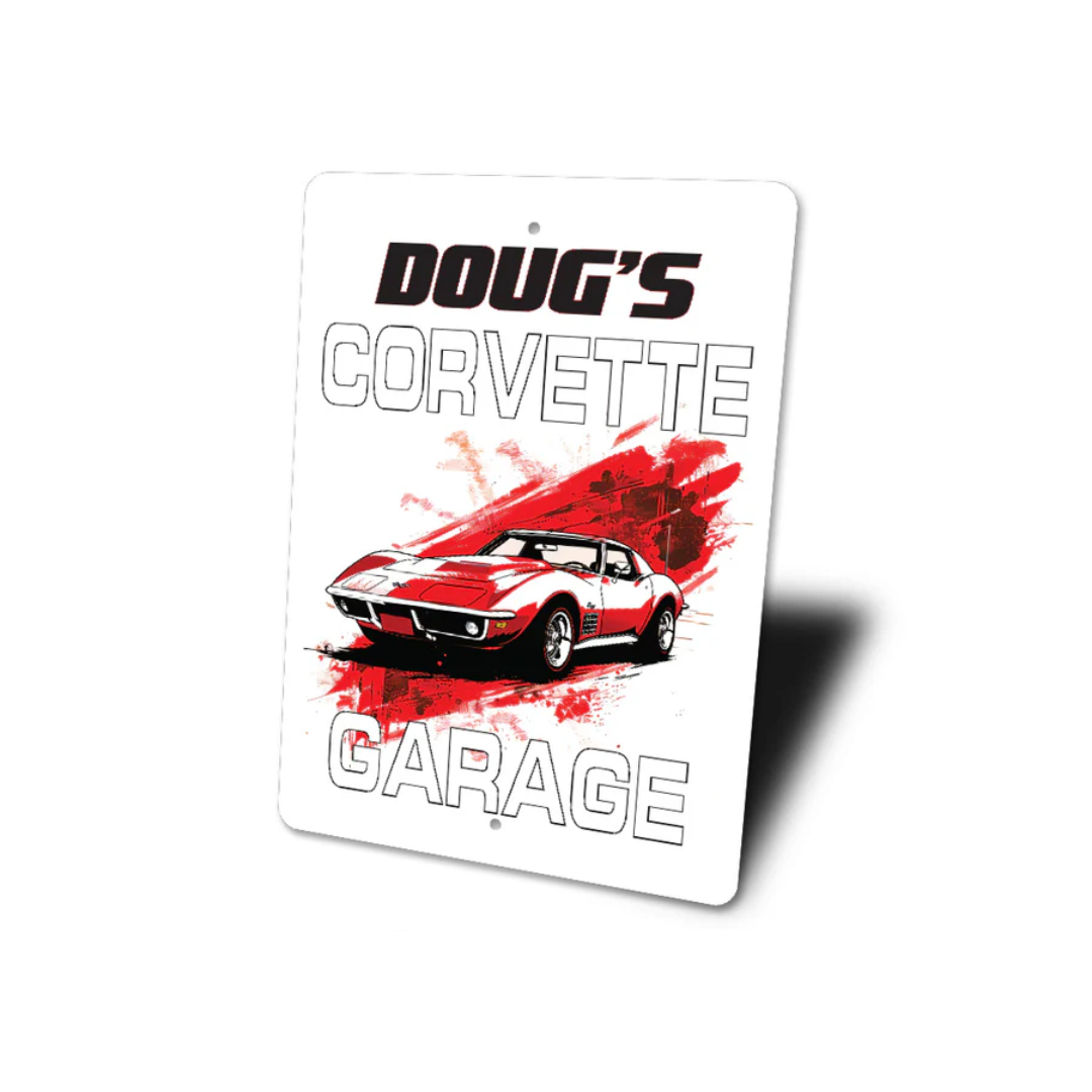 Personalized Corvette Garage Sports Car Sign | Corvette Store Online