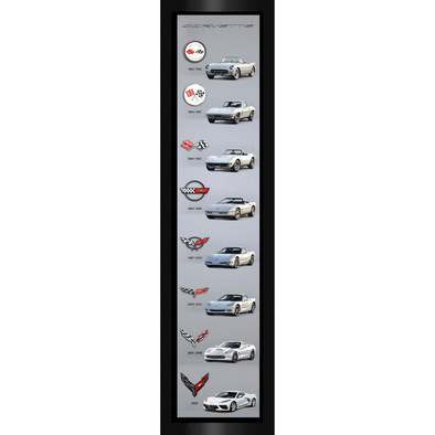 Corvette Generation Silver Art Banner Print with Grommets 90"x20"
