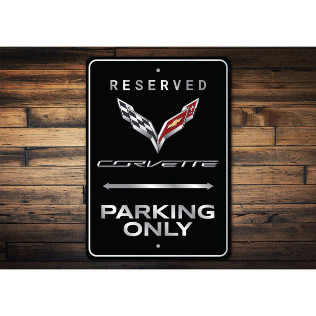Corvette Reserved Parking Only Badge Sign