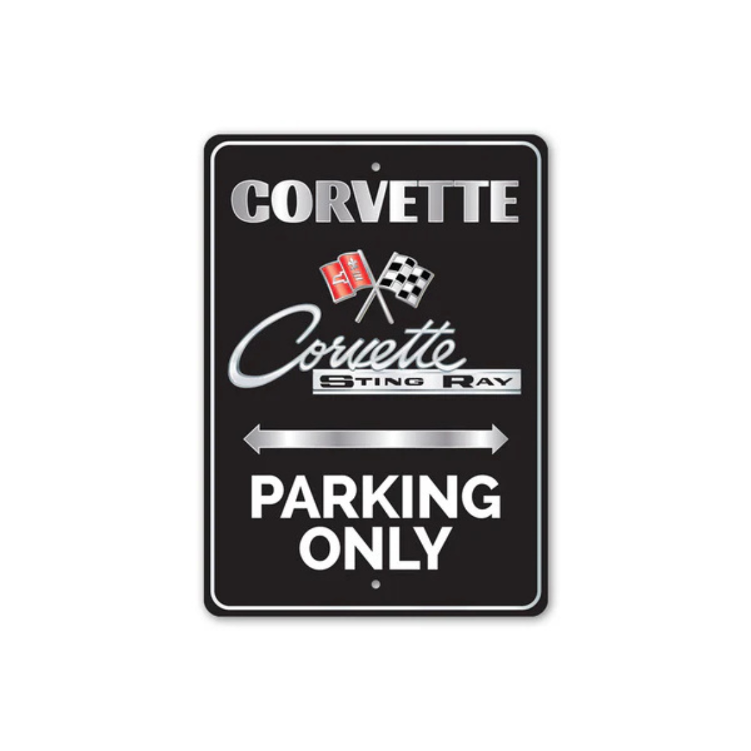 Corvette Sting Ray Parking Only Round Sign