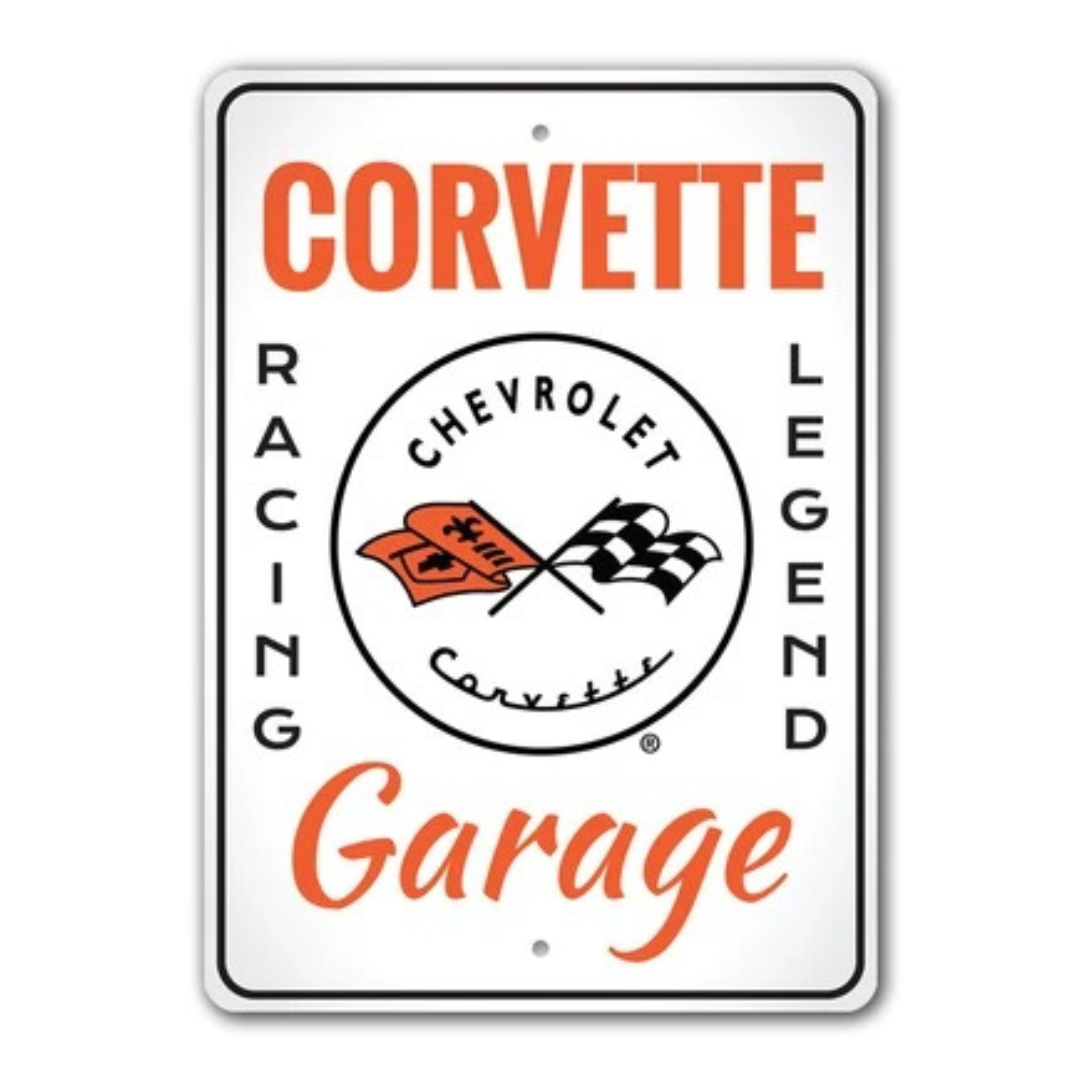 Vintage C1 Corvette Garage Racing Legend - Aluminum Sign