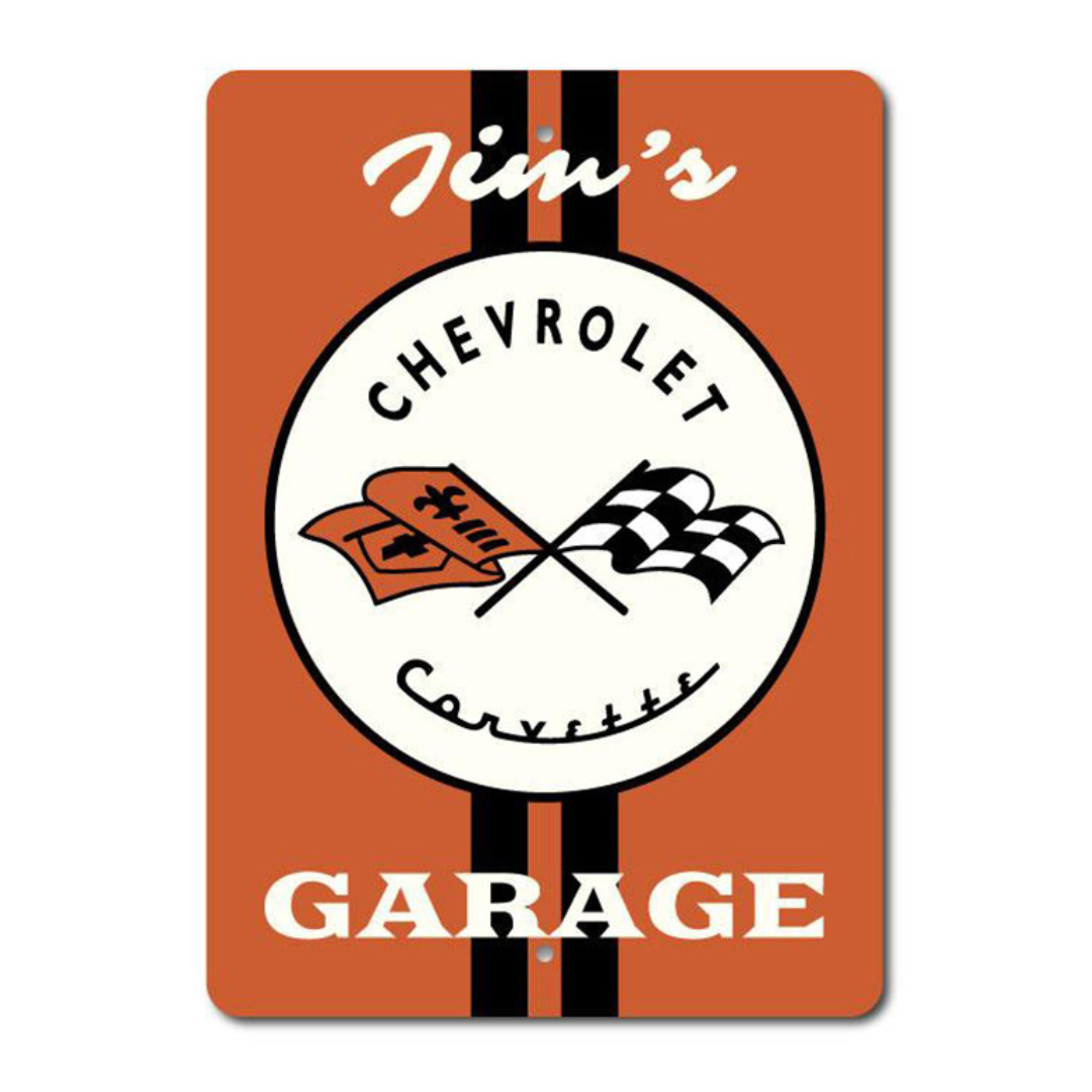 Personalized C1 Corvette Flags Sign