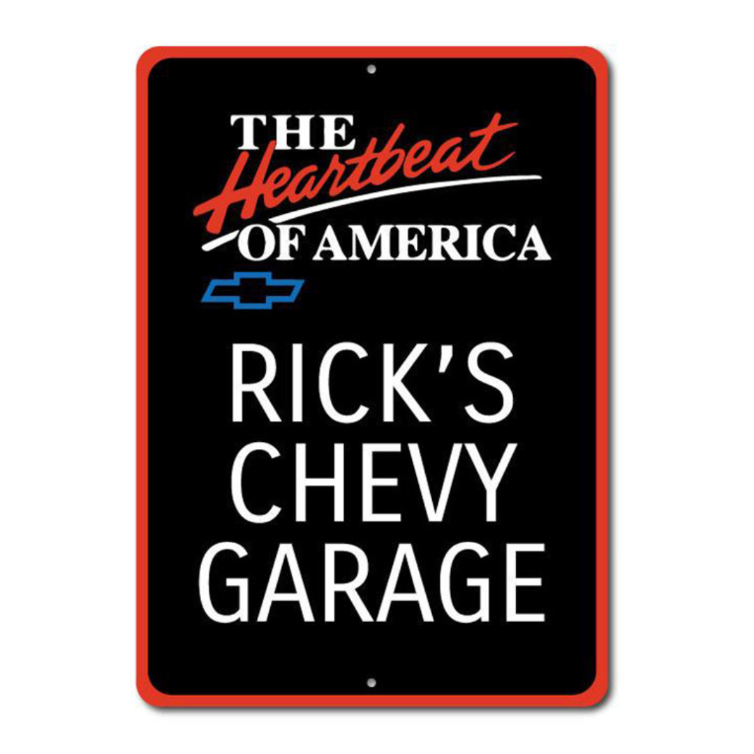 Personalized Chevy Heartbeat of America - Aluminum Sign