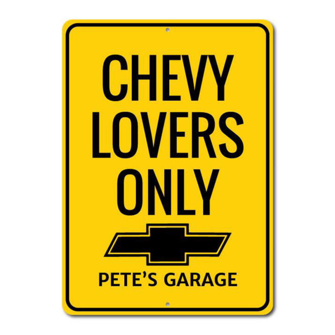 Personalized Chevy Lovers Only - Aluminum Sign