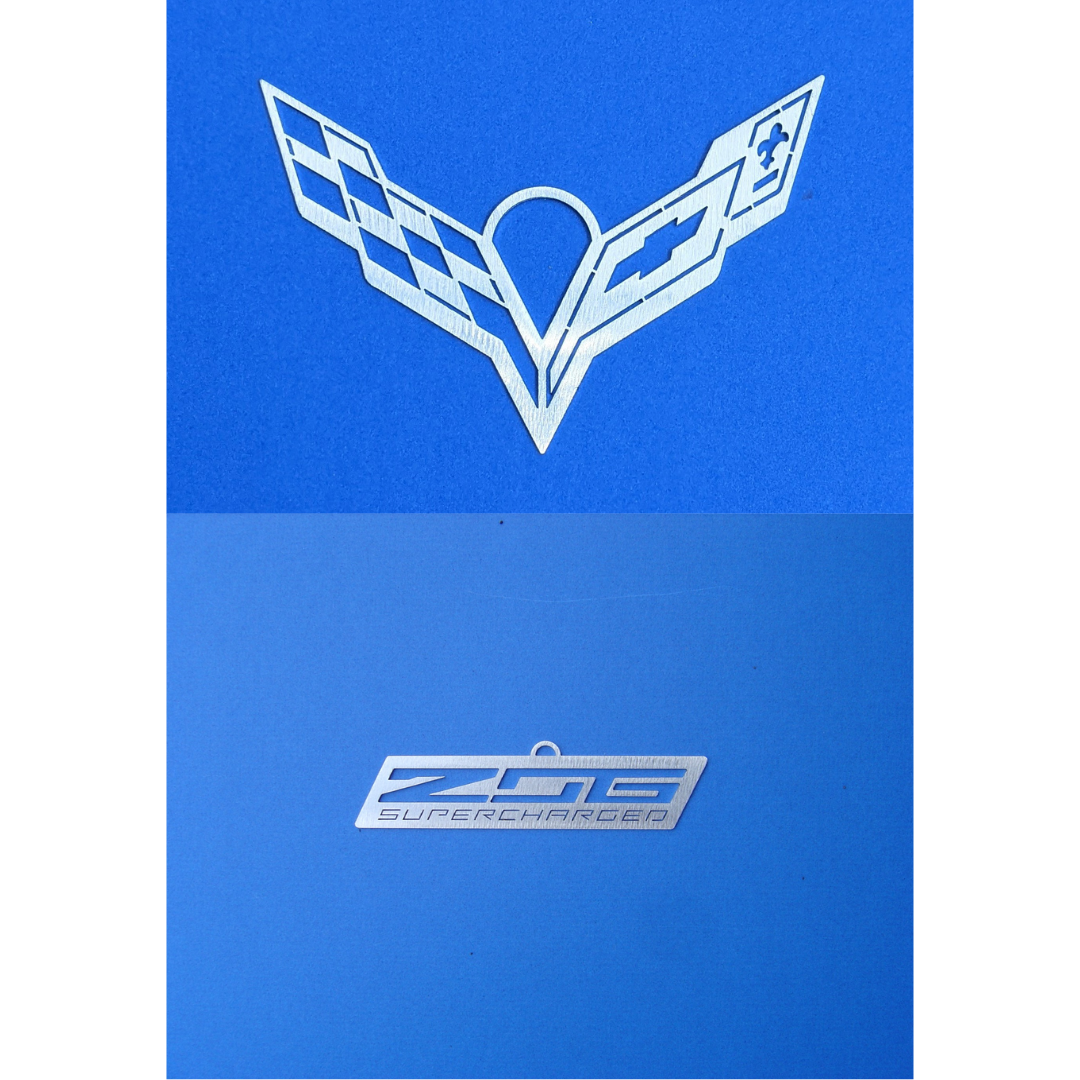 C7 Flag and C7 Z06 Supercharged Christmas Ornament Bundle