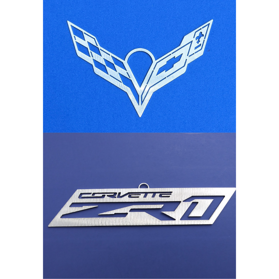 C7 Flag and C7 ZR1 Christmas Ornament Bundle