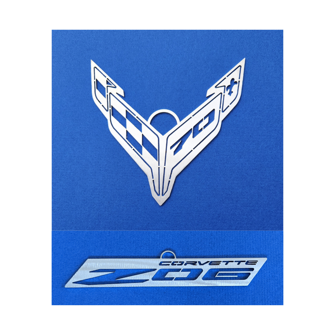 C8 Flag and C8 Z06 Christmas Ornament Bundle