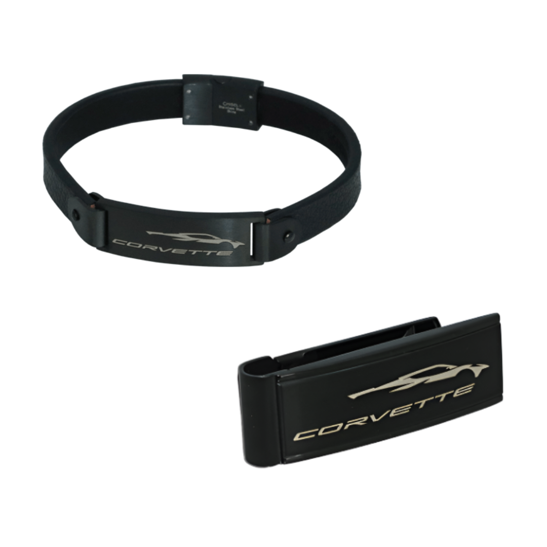 c8-corvette-profile-leather-bracelet-and-black-money-clip-bundle