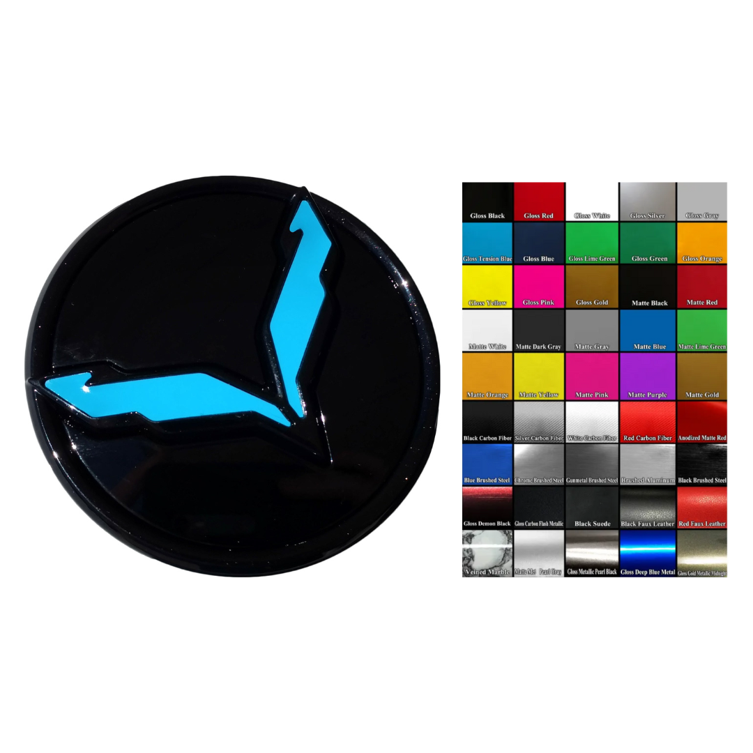 C7 Corvette Vinyl Wheel Center Cap Emblem Insert Overlays - CA
