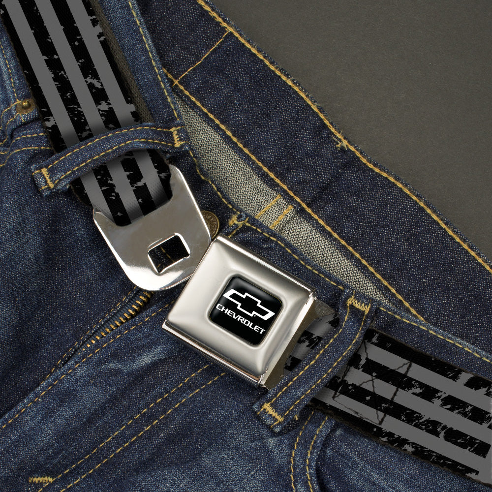 Chevrolet Bowtie Gray American Flag Seatbelt Belt