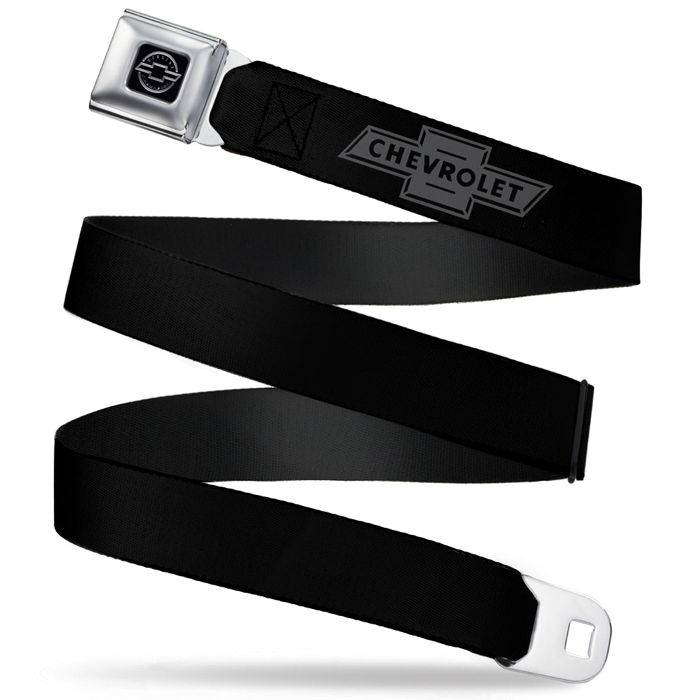 Vintage Chevrolet Bowtie Black & Charcoal (1934 Logo) Seatbelt Belt