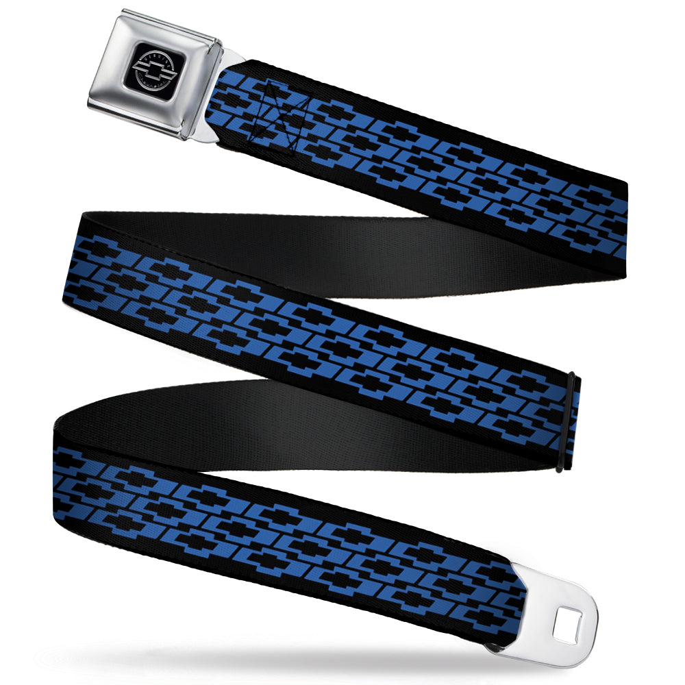 Chevy Bowties 3-Rows Black & Blue Seatbelt Belt