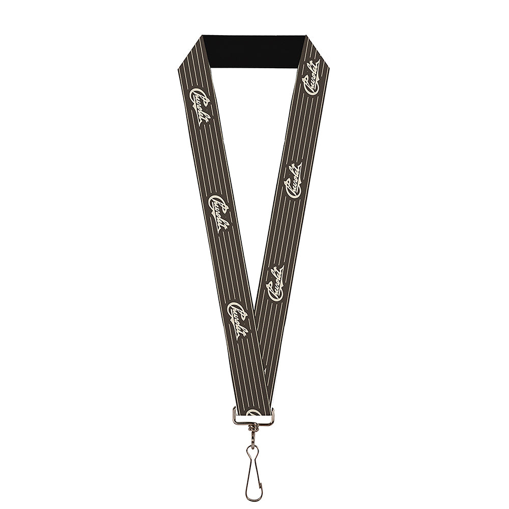 Chevrolet Heritage Script  w/ Stripes Charcoal & Tan Lanyard - 1.0"