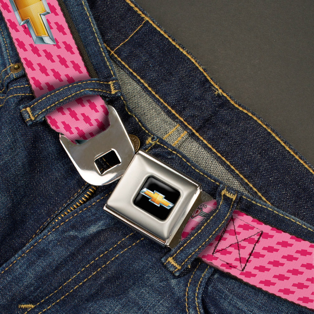 Chevy Bowtie Logo Pink Seatbelt Belt