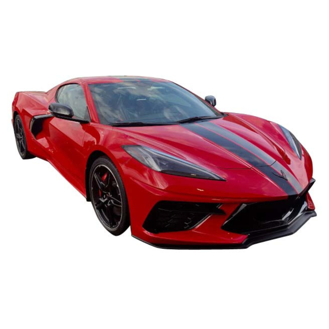 2020-2025 Corvette Front to Back Dual Stripes - Gloss Carbon Flash Metallic - CA
