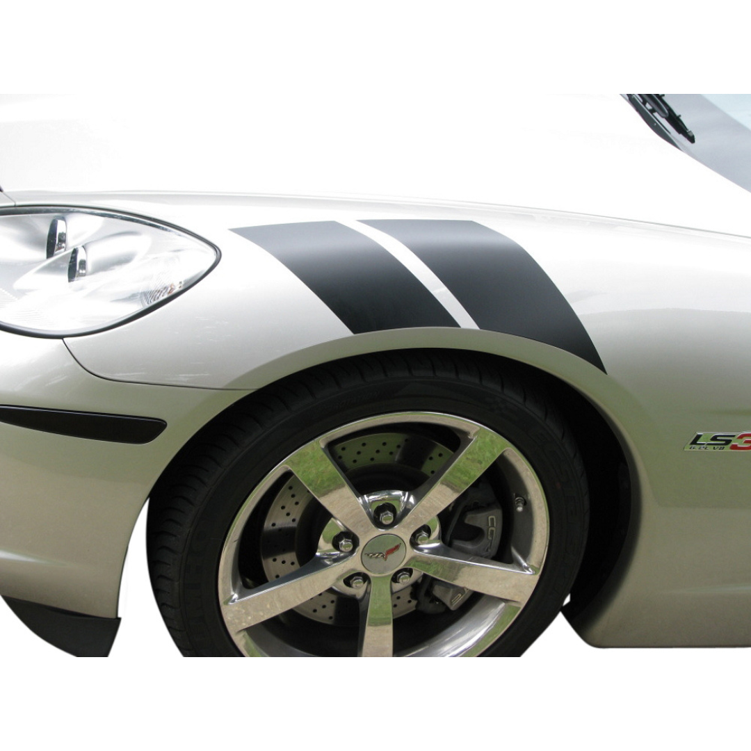 2005-2013 Corvette Grand Sport-Style Fender Accent Stripes - Gloss Black - LH & RH - CA