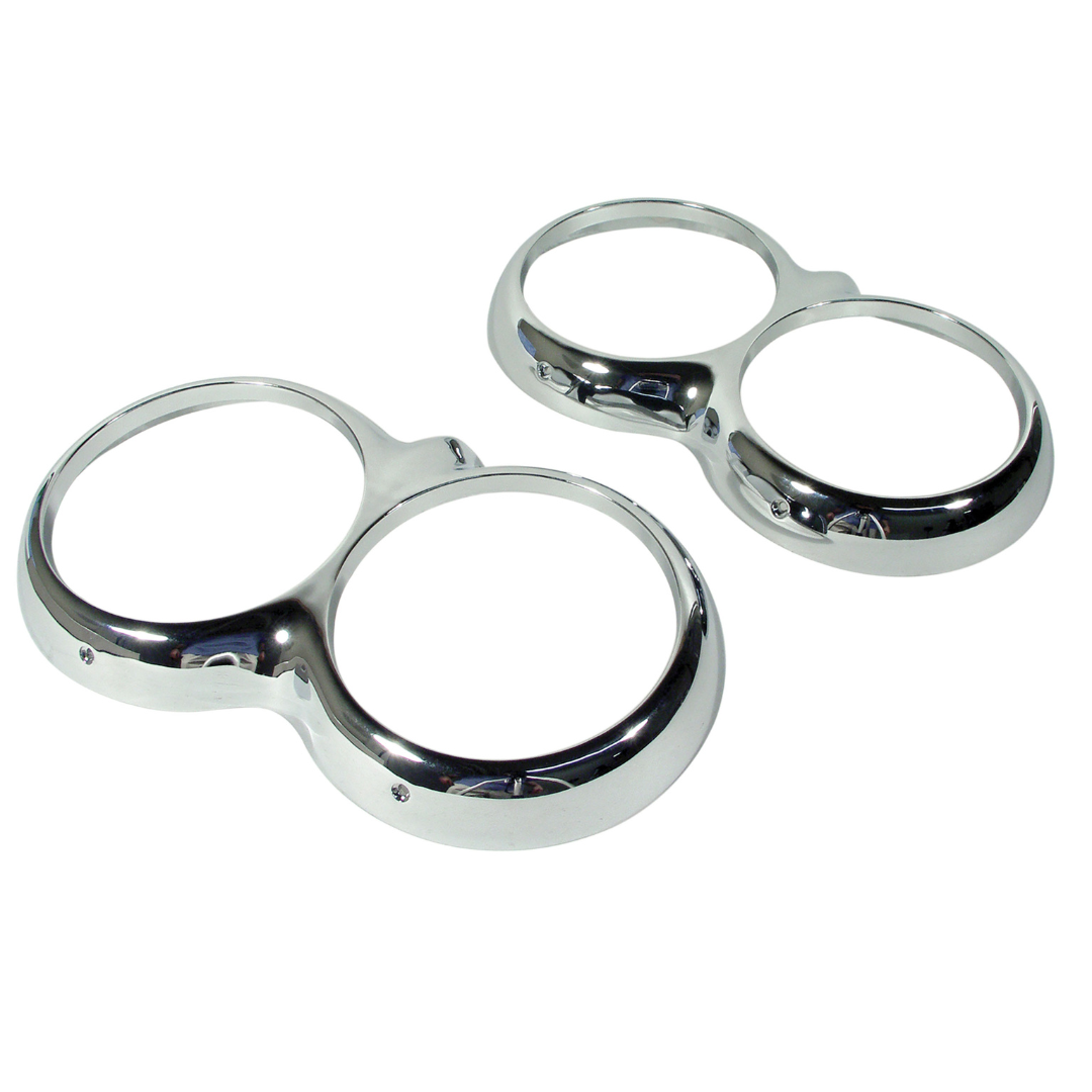 1958-1960 Corvette Headlight Ring Chromed - Pair - CA