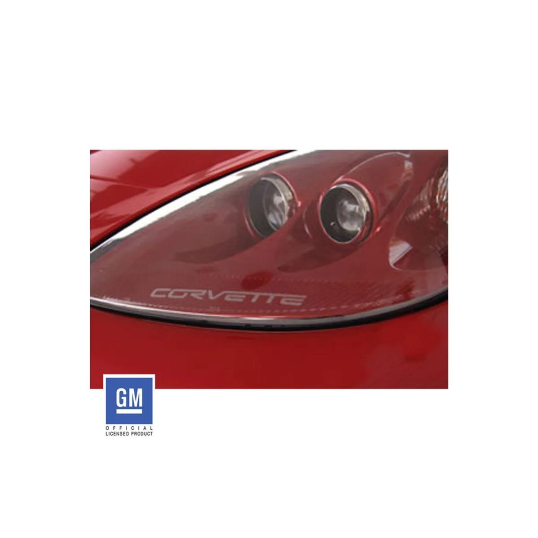 C6 Corvette Headlight Vinyl Decals - Corvette Script - CA