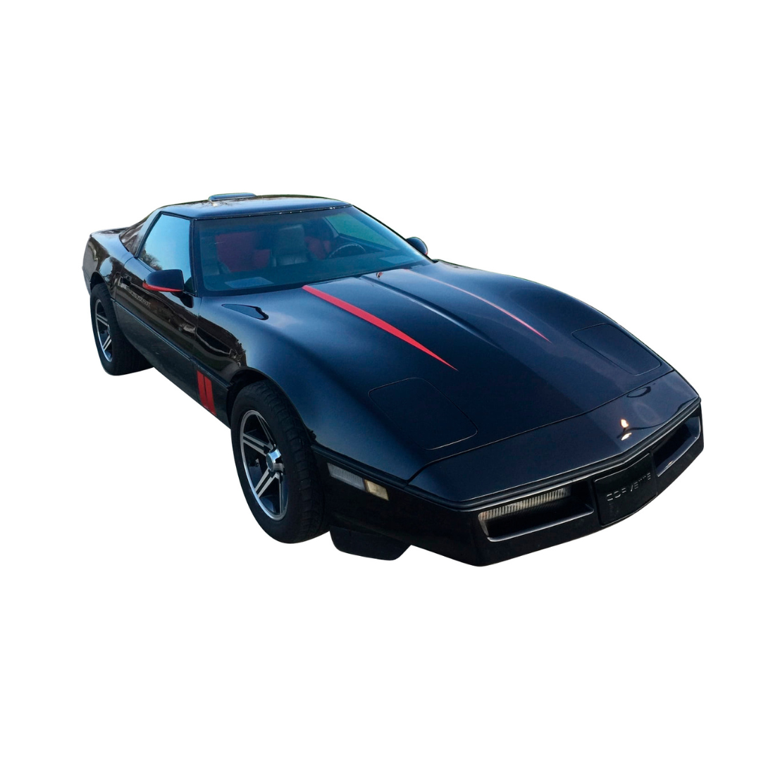 1984-1996 Corvette Hood Stripe Decals - Gloss Red - CA