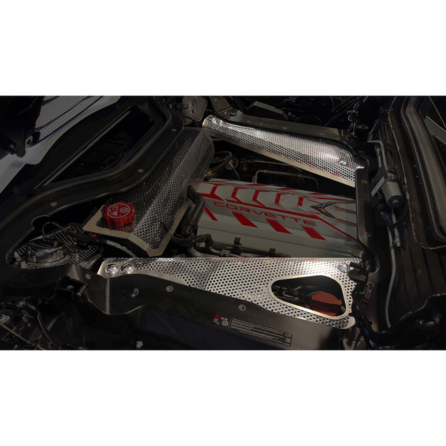 C8 Corvette HTC 2020-2026 Header Guard and Crossmember Covers Polished ...