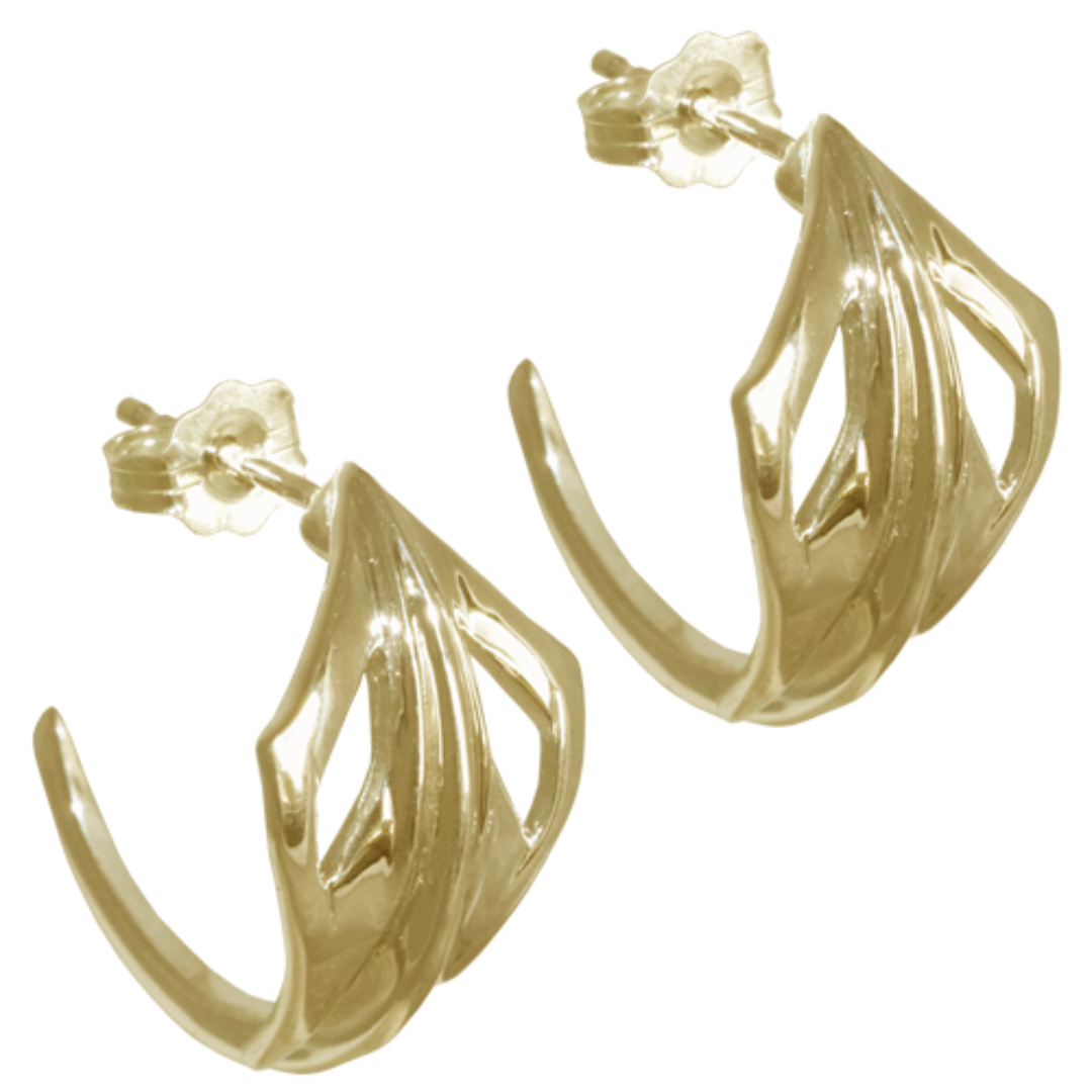 C8 Corvette E-Ray Hoop Earrings - 14k Gold