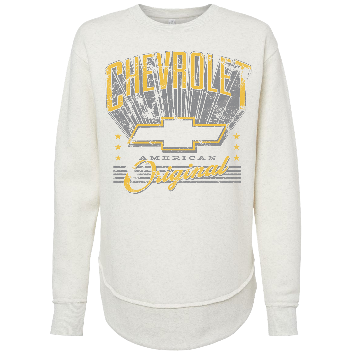 Ladies Chevrolet Marquee Oversized Crew Sweatshirt – Natural Heather