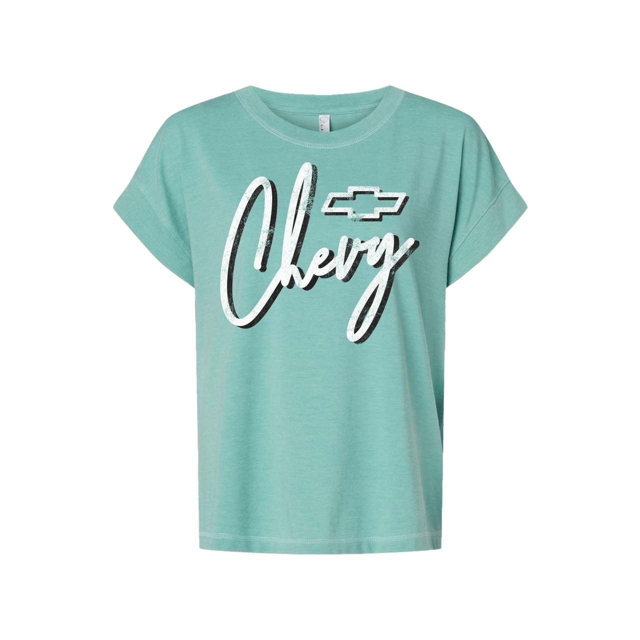 Ladies Script Chevy Bowtie T-Shirt – Washed Saltwater