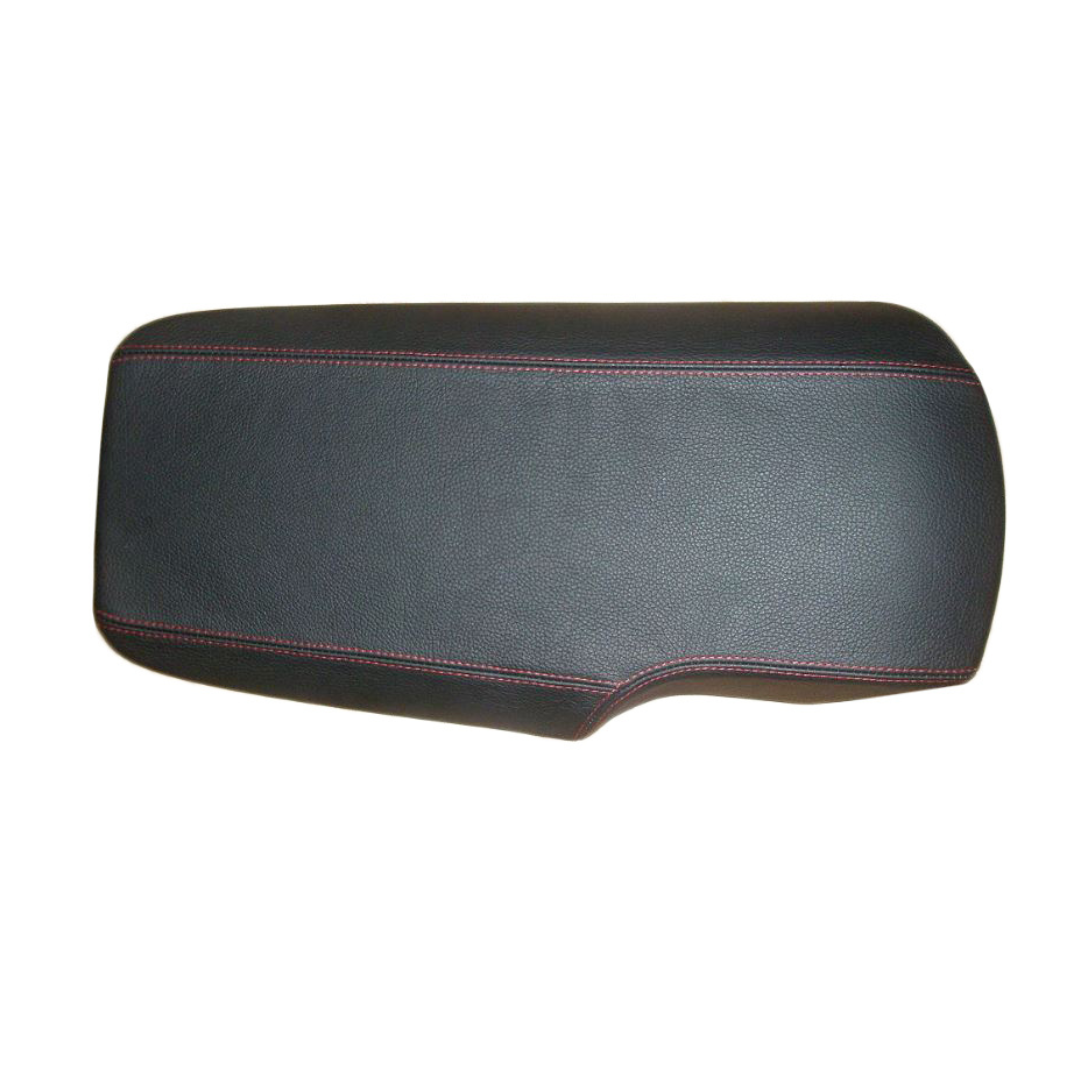 2005-2013 Corvette Leather Armrest Cover - Black W/Black Stitching