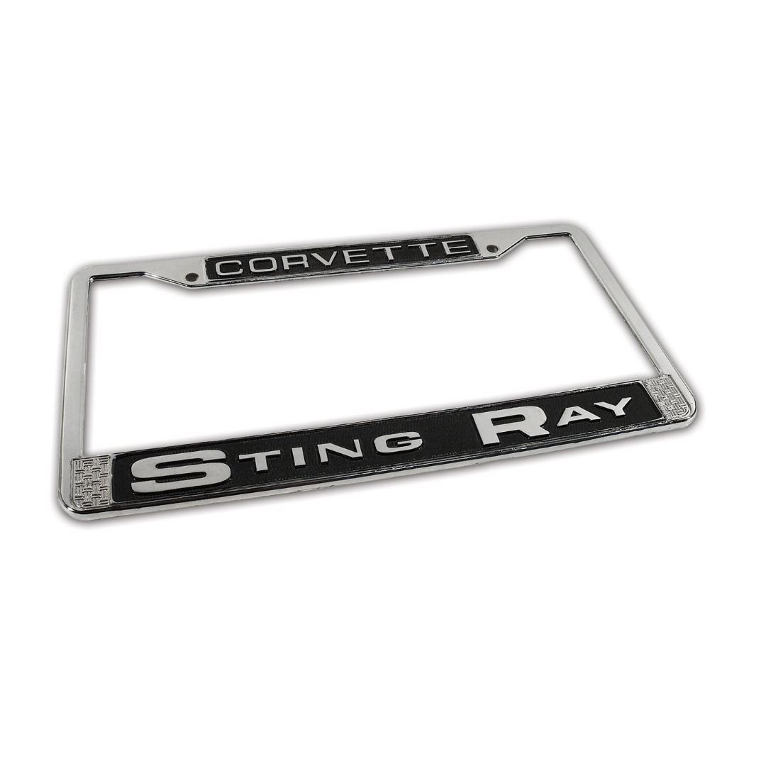 1963-1976 Corvette License Plate Frame - Stingray - Chrome