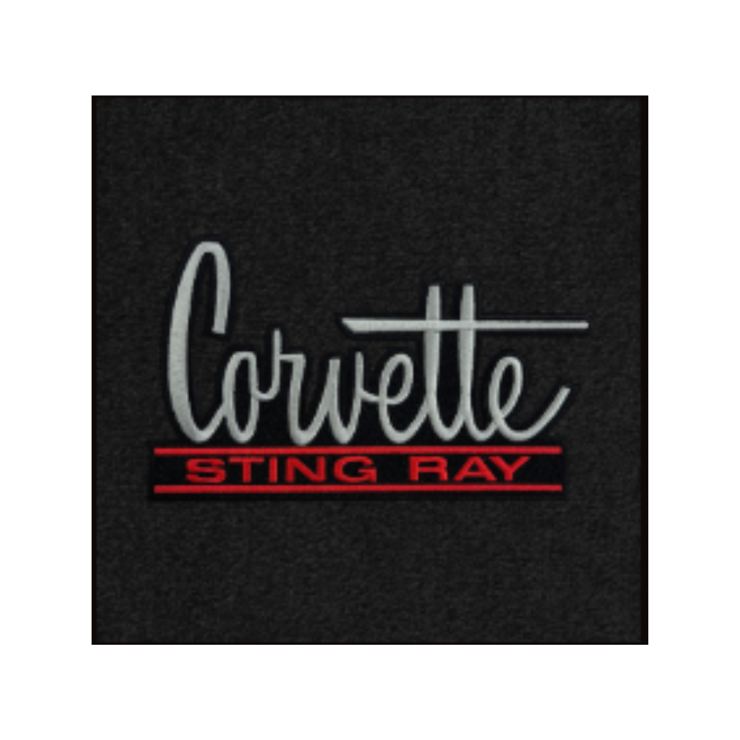 1963-1967 C2 Corvette Lloyd Ultimat Floor Mats - Stingray embroidery red