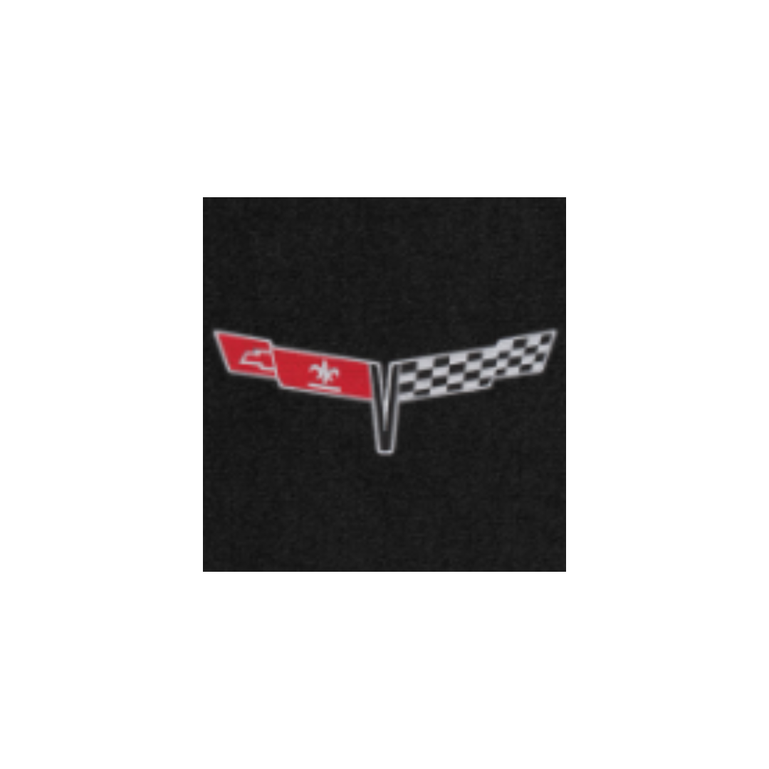 1968-1982 C3 Corvette Lloyd Ultimat Floor Mats - Corvette crossed flags (1980-82)