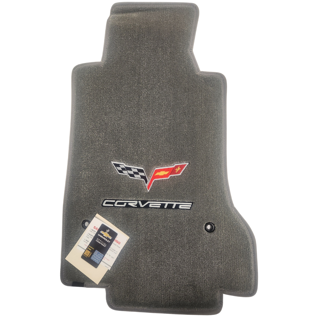 Lloyd Ultimat Corvette C6 Floor Mats - Double Logo Euro Gray
