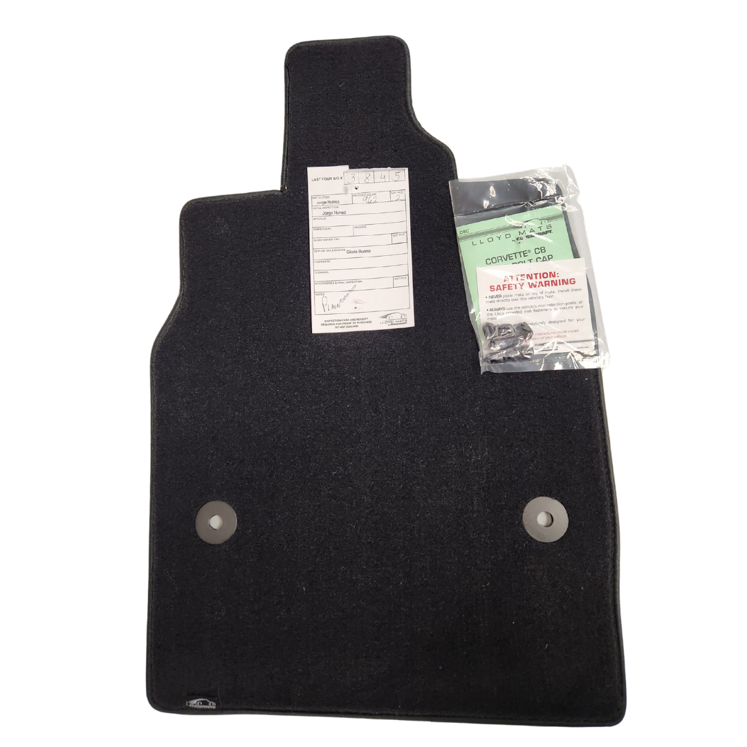 Lloyd Ultimat Corvette C8 Plain Floor Mats - Ebony Front 2pc