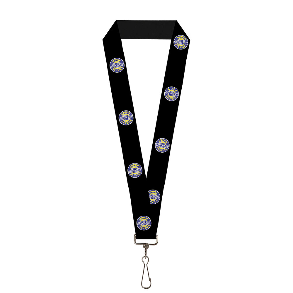 Chevrolet Super Service Logo Black Lanyard - 1.0"