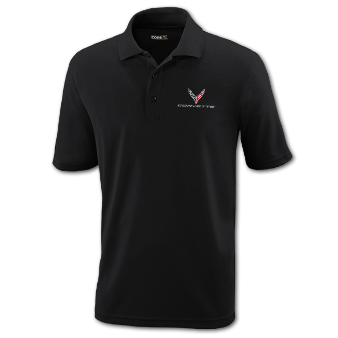 Men #39 s C8 Corvette Next Generation Core365 Polo Corvette Store Online
