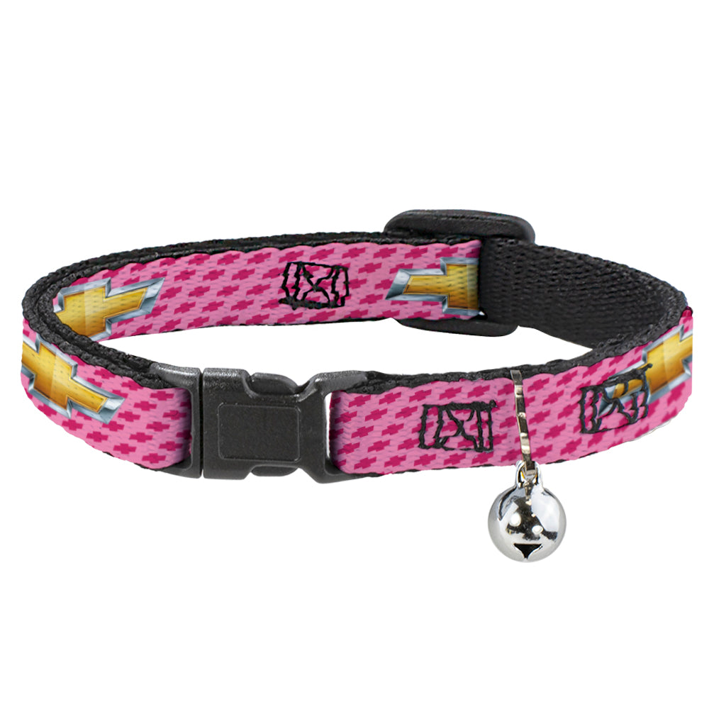 Chevy Gold Bowtie With Logo Pink Breakaway Cat Collar