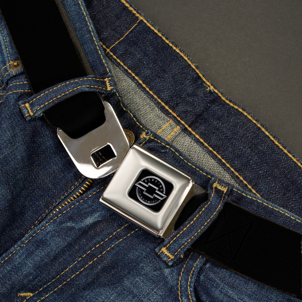 Vintage Chevrolet Bowtie Black & Charcoal (1934 Logo) Seatbelt Belt