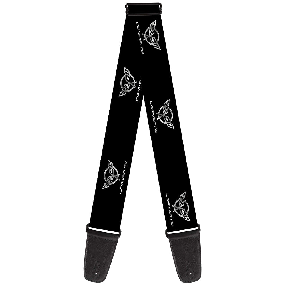 Corvette C5 Crossed Flags Logo - Guitar Strap