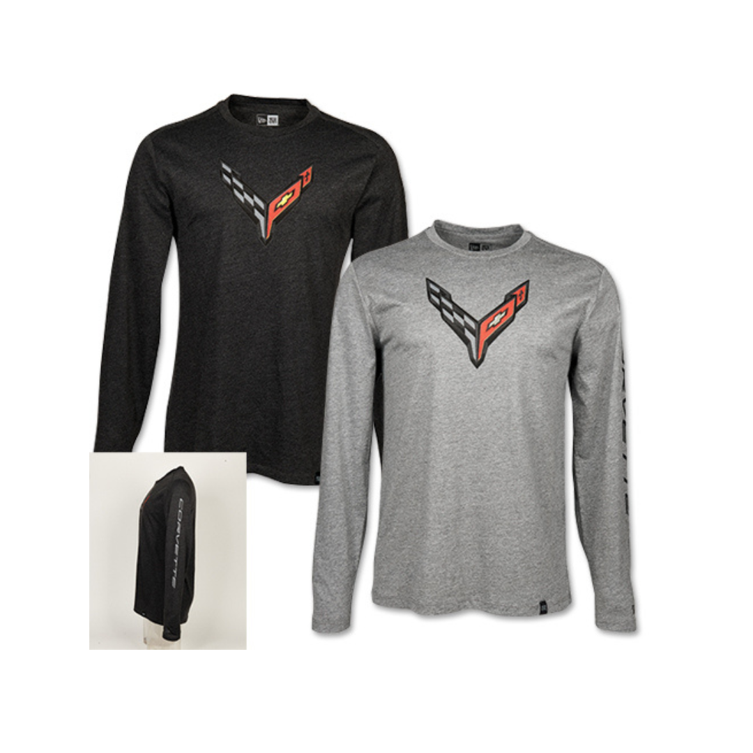 C8 Corvette Mens Carbon Flash Long Sleeve Tee