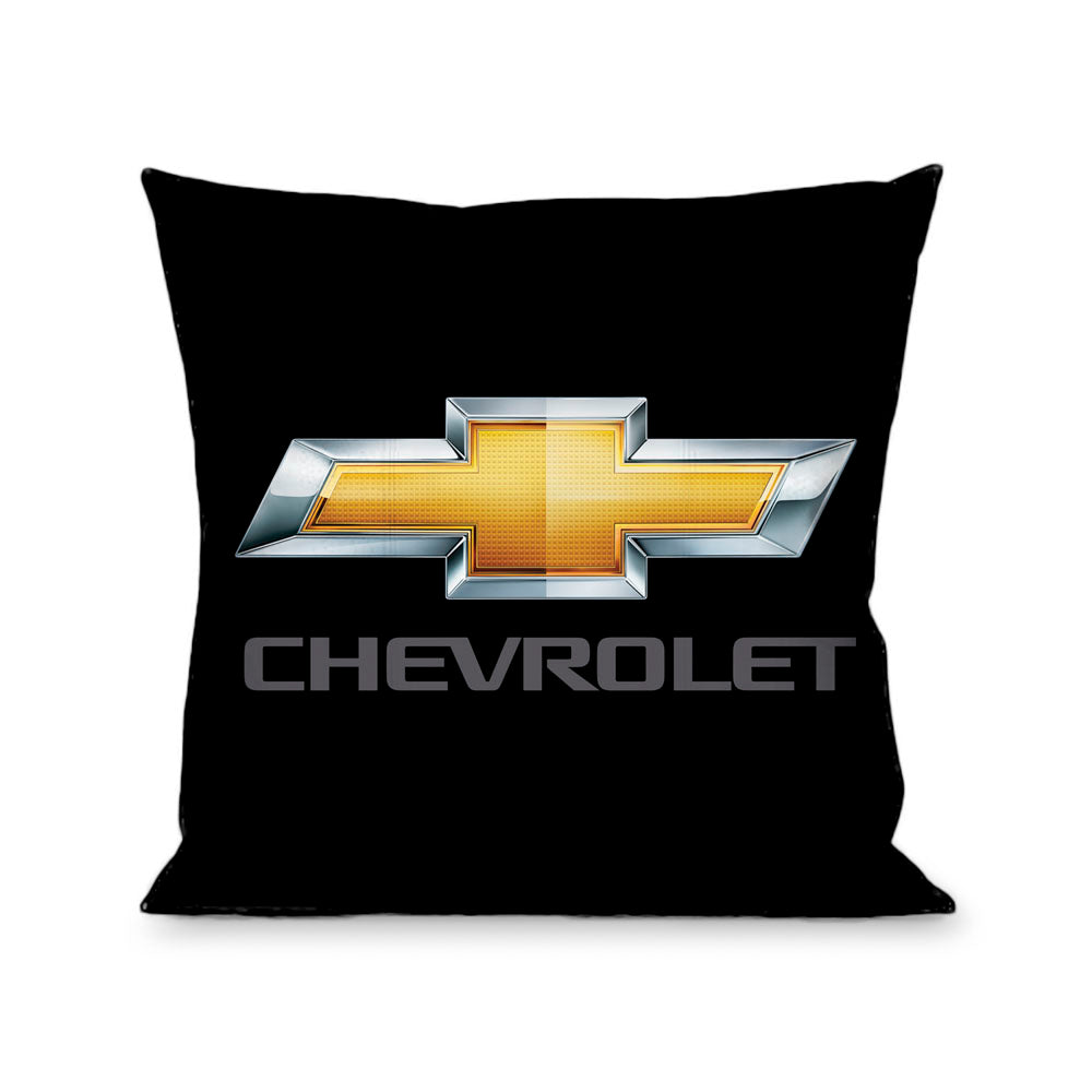 Chevy Bowtie Black & Gold Throw Pillow